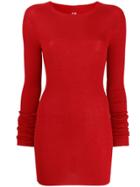 Rick Owens Ribbed Round Neck Sweater - Red