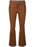 Frame Le Crop Leather Trousers - Brown