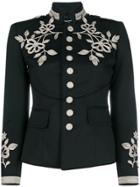 Dsquared2 Embroidered Military Jacket - Black