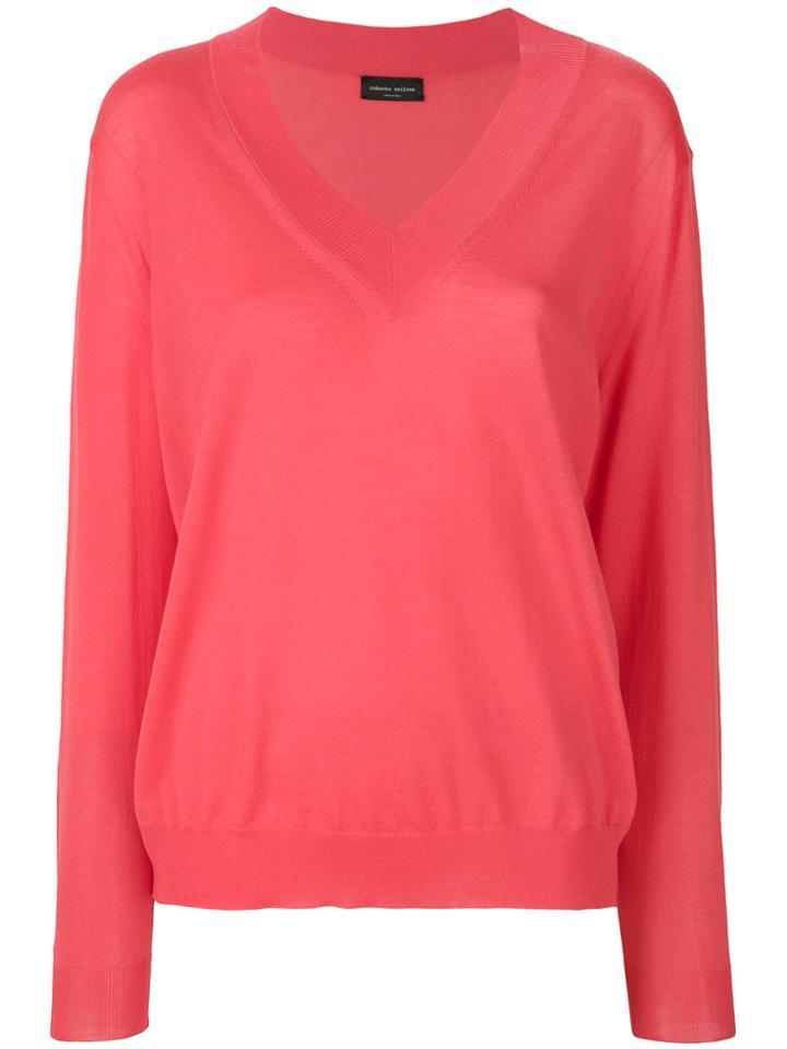 Roberto Collina V-neck Jumper - Red