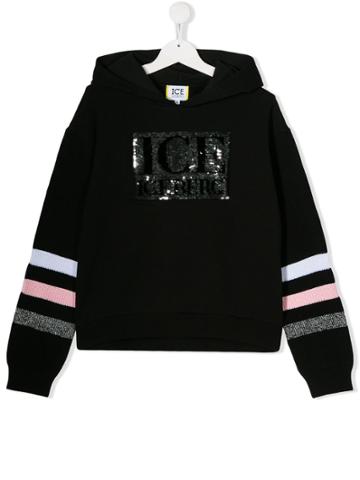 Iceberg Kids Sequin Embroidered Hoodie - Black