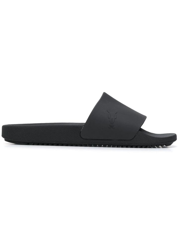 Rick Owens Drkshdw Embossed Logo Slides - Black
