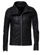 Rick Owens Zippd Jacket, Men's, Size: 48, Black, Cotton/calf Leather/cupro/viscose