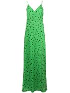 Ganni Polka-dot Flared Dress - Green