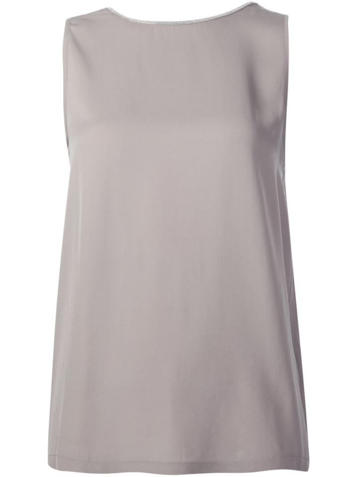 Fabiana Filippi V-neck Tank Top, Women's, Size: 42, Nude/neutrals, Silk/spandex/elastane
