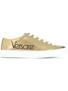 Versace Logo Low Top Sneakers - Metallic