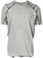 Isaac Sellam Experience - Insert Detail T-shirt - Men - Cotton/calf Leather - S, Grey, Cotton/calf Leather