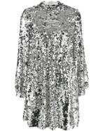 Msgm Sequins Short Dress - Metallic