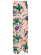Brigitte Printed Maxi Skirt - Pink & Purple
