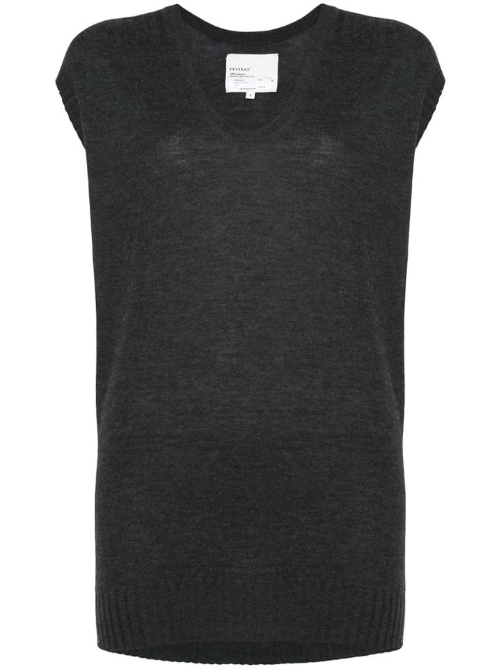 Milo V-neck Knitted Top - Black