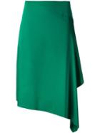 Cédric Charlier Draped Asymmetric Skirt, Women's, Size: 42, Green, Polyester