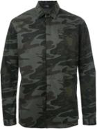 Assin Camouflage Print Shirt, Men's, Size: Small, Green, Cotton/spandex/elastane