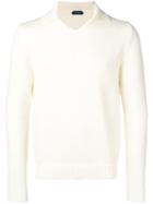 Zanone Polo Style Knitted Jumper - White