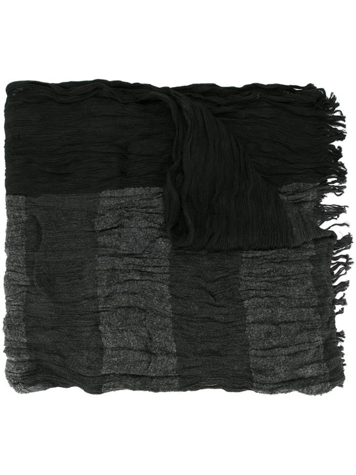 Issey Miyake Men Creased Tonal Scarf - Black
