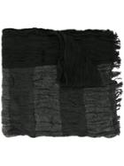 Issey Miyake Men Creased Tonal Scarf - Black