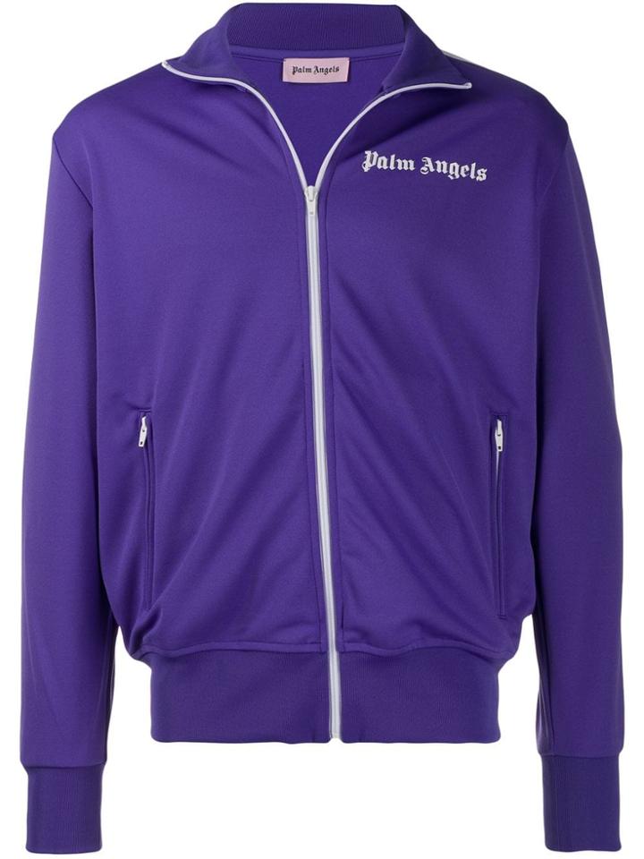 Palm Angels Contrast Stripe Track Jacket - Purple