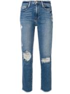 Frame Denim Distressed Straight Leg Jeans - Blue