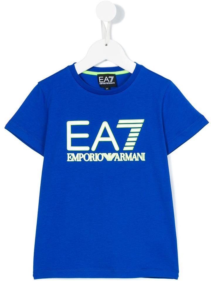 Ea7 Kids - Logo Print T-shirt - Kids - Cotton - 4 Yrs, Blue
