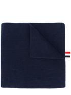 Thom Browne 4-bar Stripe Cashmere Rib Scarf - Blue