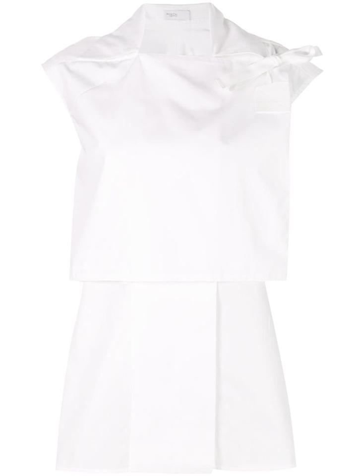 Rosetta Getty Geometric Bib Shirt - White