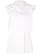 Rosetta Getty Geometric Bib Shirt - White