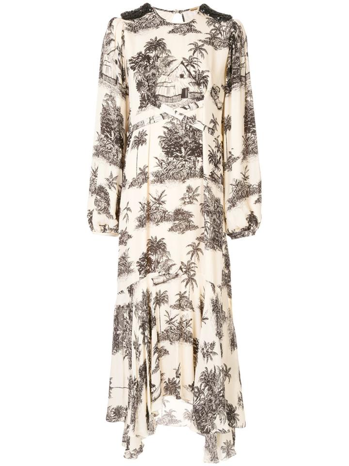 Johanna Ortiz Nostalgia Del Pasado Silk Dress - Yellow