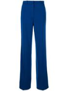 Pushbutton Long Straight-leg Trousers - Blue