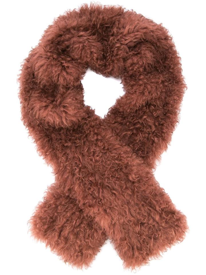Yves Salomon Accessories Fluffy Scarf - Pink & Purple