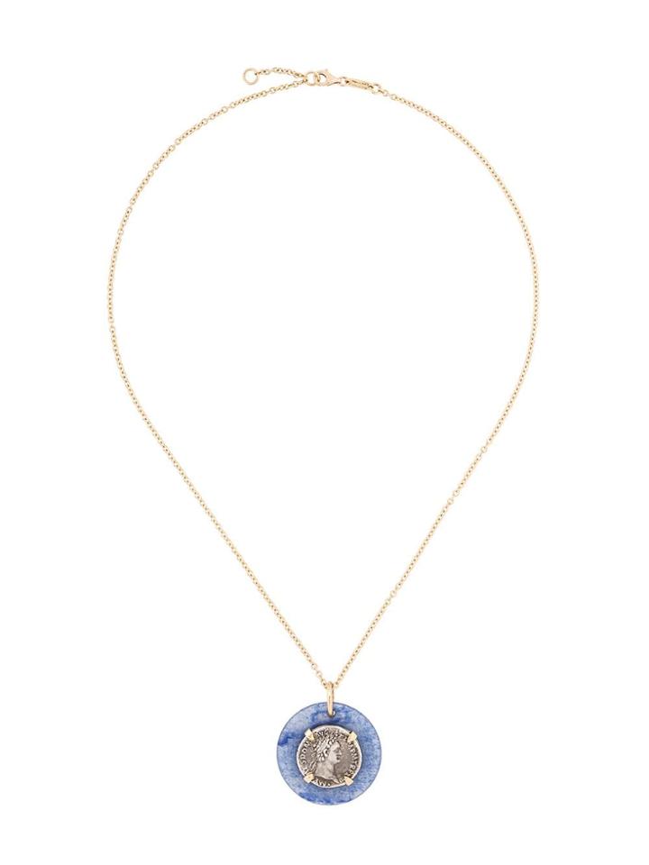Dubini 18kt Yellow Gold Domitian Medallion Necklace - Blue