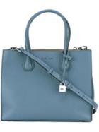 Michael Michael Kors Padlock Detail Shoulder Bag, Blue, Leather