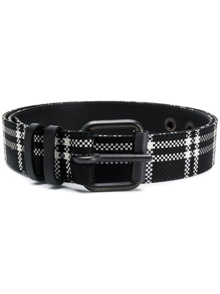 Haider Ackermann Embroidered Check Belt - Black