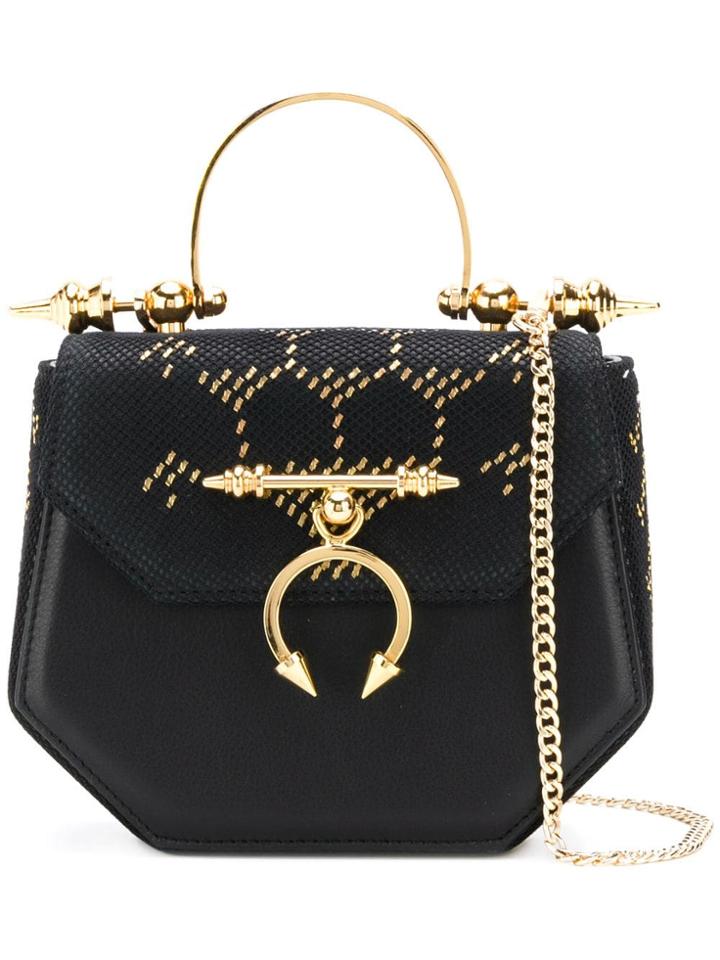 Okhtein Studded Shoulder Bag - Black