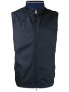 Paul & Shark Roll Neck Waistcoat, Men's, Size: Large, Blue, Polyester