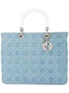 Christian Dior Vintage Lady Dior Cannage Hand Bag - Blue