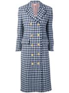 Thom Browne Gun Club Check Cashmere Overcoat - Blue
