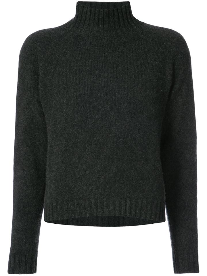 The Elder Statesman Highland Cropped Jumper - Grey