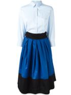 Sara Roka Skirt Panel Shirt Dress, Women's, Size: 44, Blue, Cotton