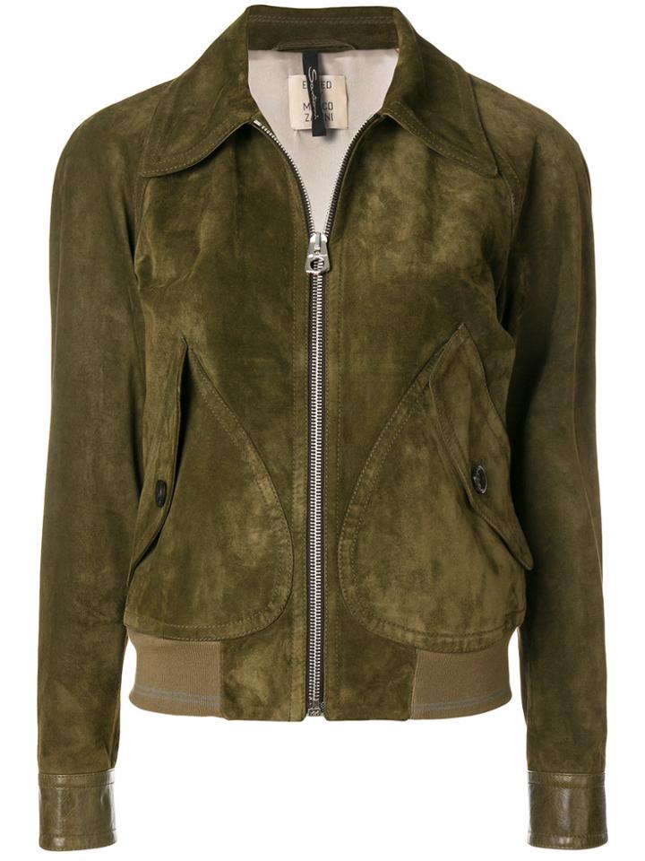 Santoni Zipped Bomber Jacket - Green
