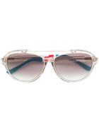 Orlebar Brown Stripe Detail Aviator Sunglasses - Nude & Neutrals