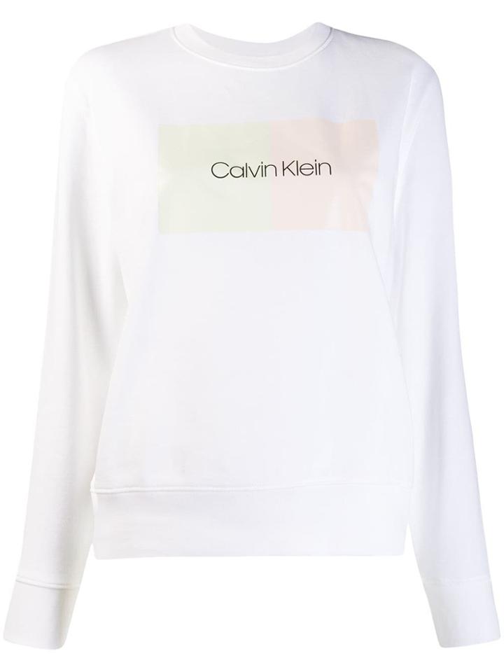 Calvin Klein Logo Printed Sweatshirt - White