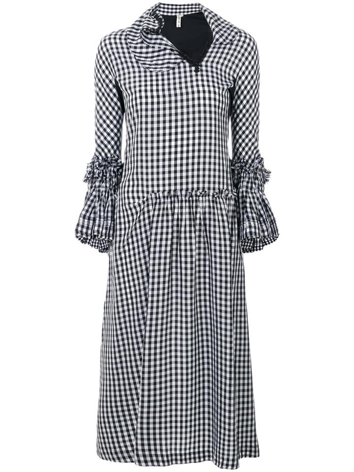 Comme Des Garçons Vintage Ruffled Gingham Dress - Black