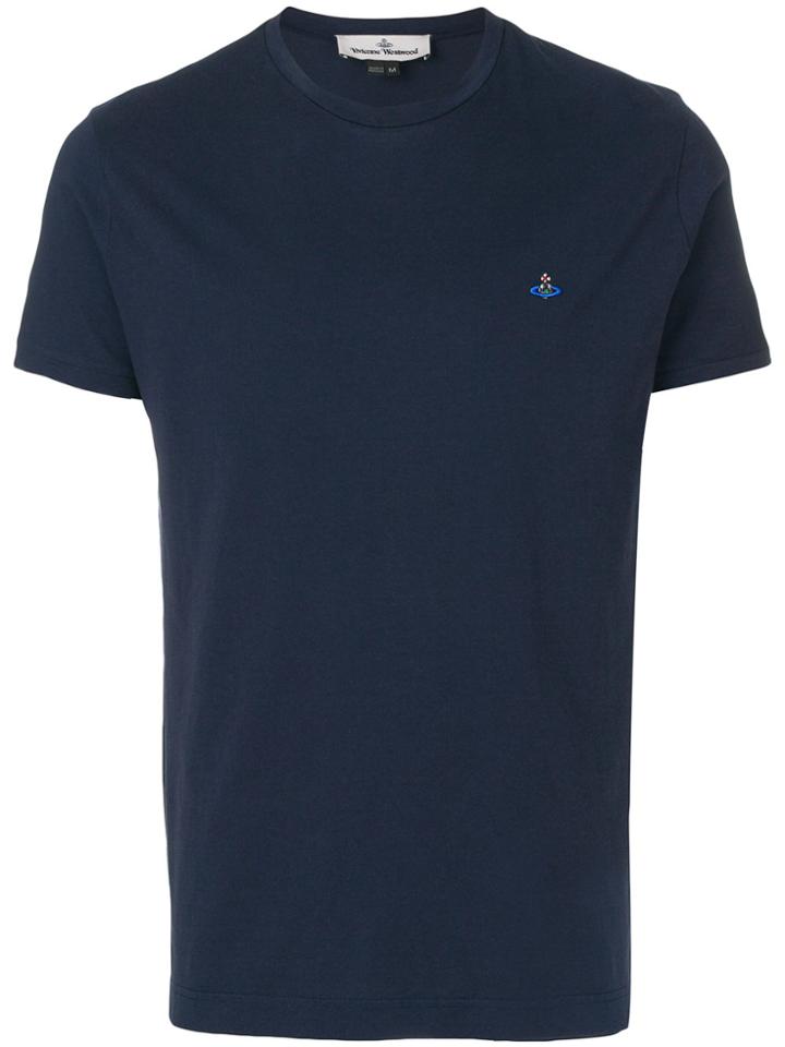 Vivienne Westwood Man Logo Embroidered T-shirt - Blue