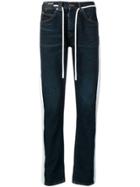 Off-white Drawstring Slim-fit Jeans - Blue