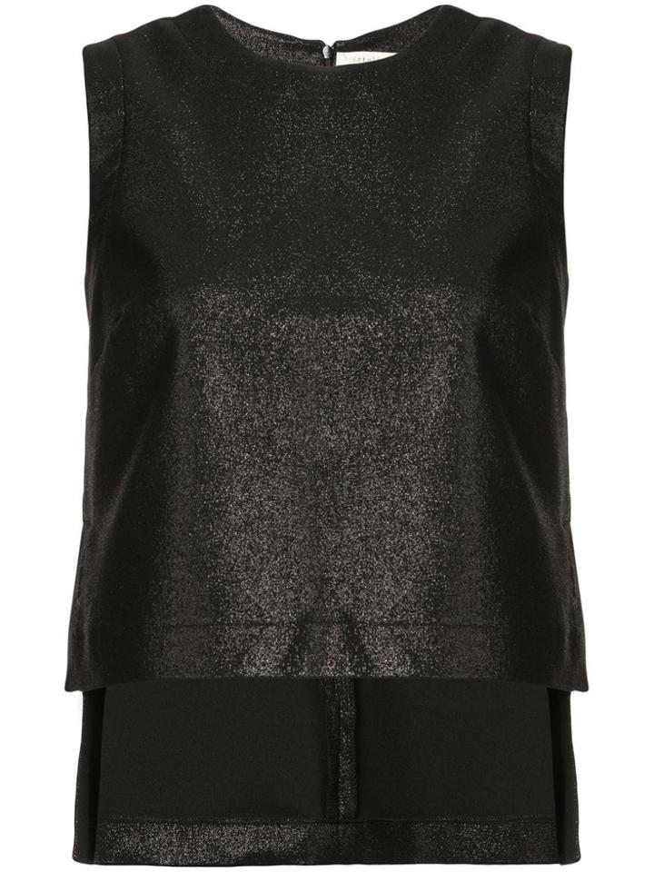 Nicole Miller Sparkle Stretch Tank Top - Black