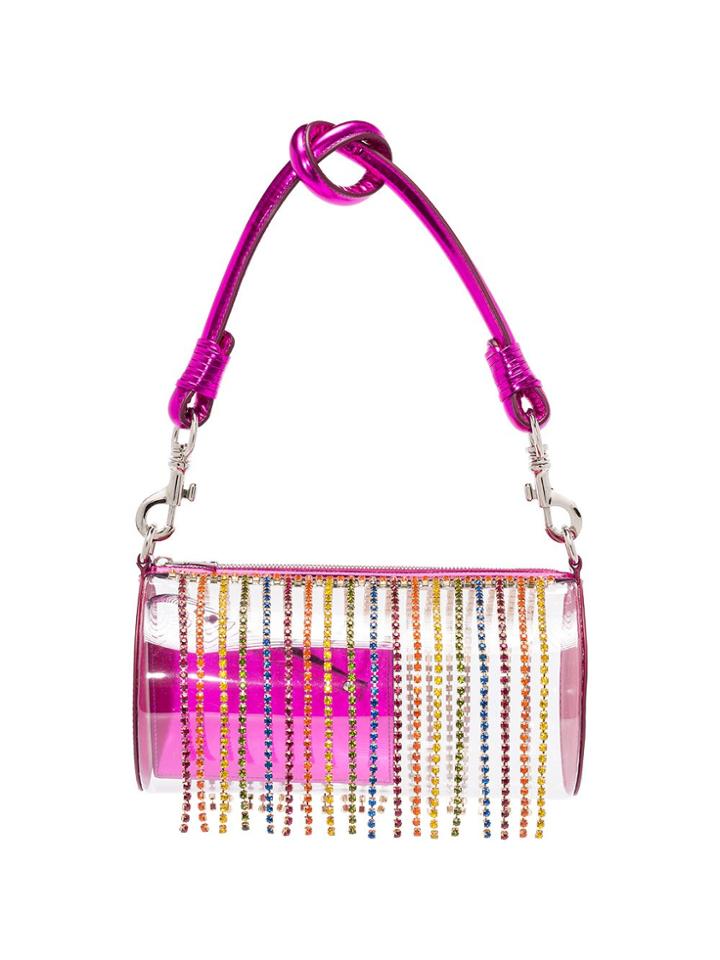 Area Crystal Tassel Shoulder Bag - Pink