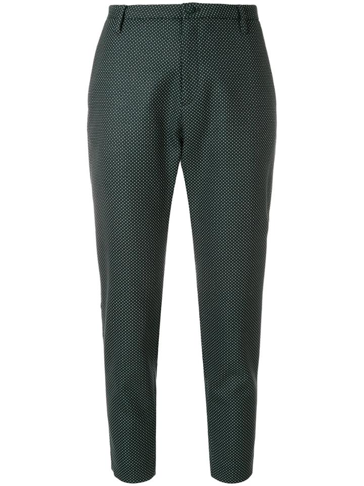 Hope Dot Patterned Tailored Cropped Trousers - Green