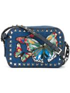 Valentino 'rockstud Jamaica Butterflies Crossbody Bag, Women's, Blue