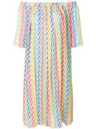 Ultràchic Striped Off Shoulder Dress - Multicolour