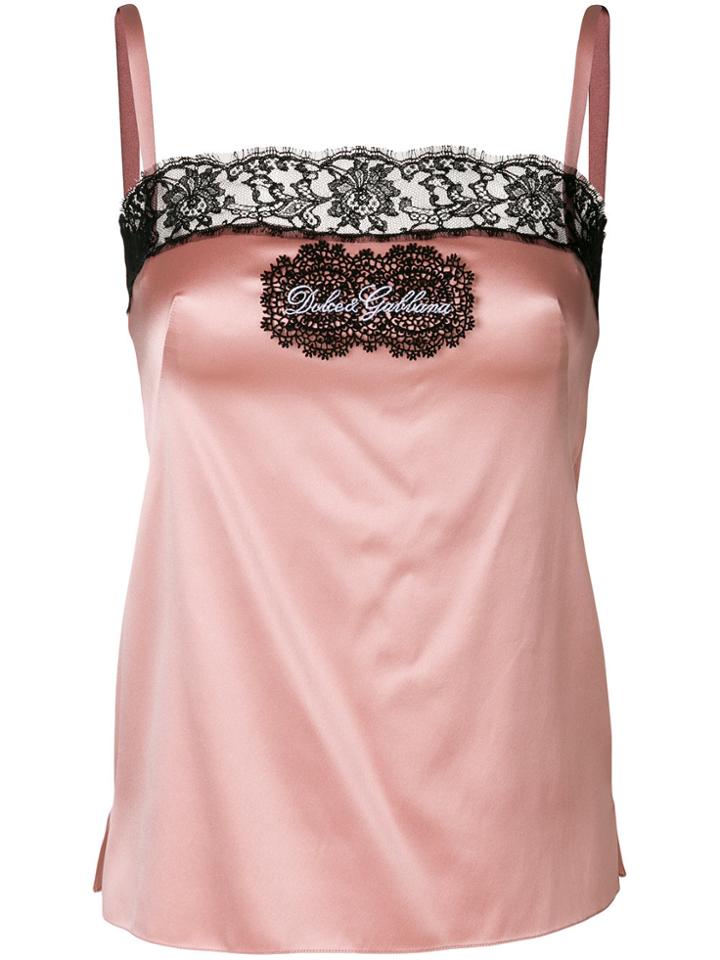 Dolce & Gabbana Logo Lingerie Top - Pink & Purple