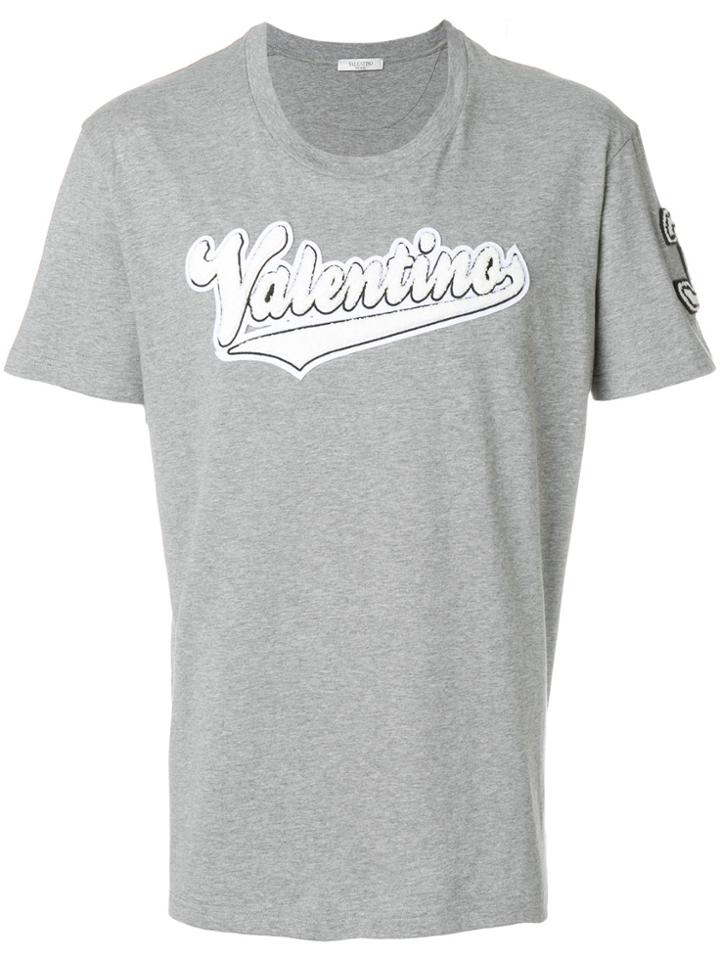 Valentino Appliquéd T-shirt - Grey